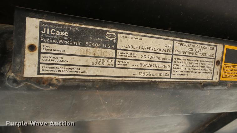 image for item DA2901 1978 Case 475 cable plow