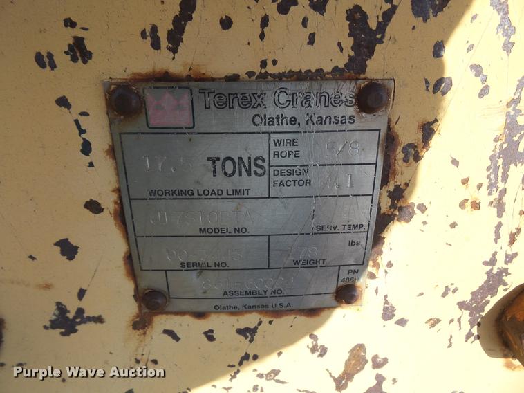 image for item DA3750 2000 Terex BT3800 crane bed