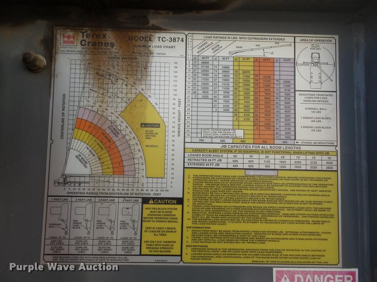 image for item DA3750 2000 Terex BT3800 crane bed