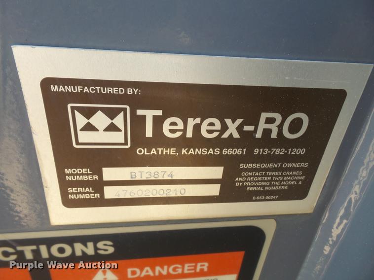 image for item DA3750 2000 Terex BT3800 crane bed