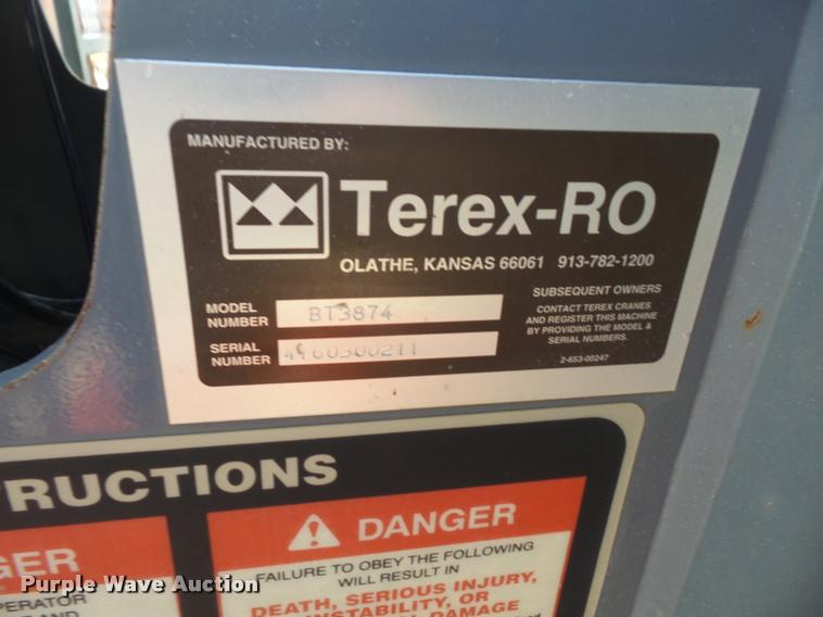 image for item DA3751 2000 Terex BT3800 crane bed