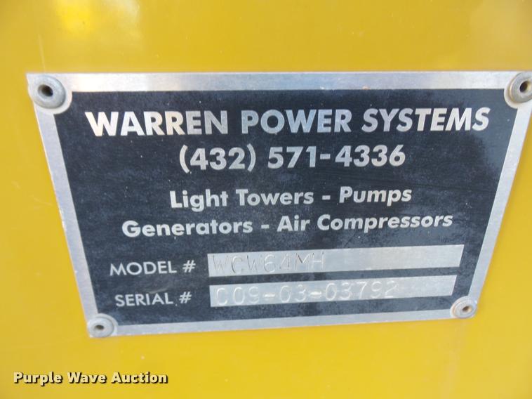 image for item DA3978 Warren Power Systems WCW64MH light plant