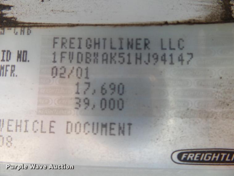 image for item K1089 2001 Freightliner FL80 digger derrick truck