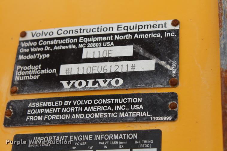 image for item K1949 2006 Volvo L110E wheel loader