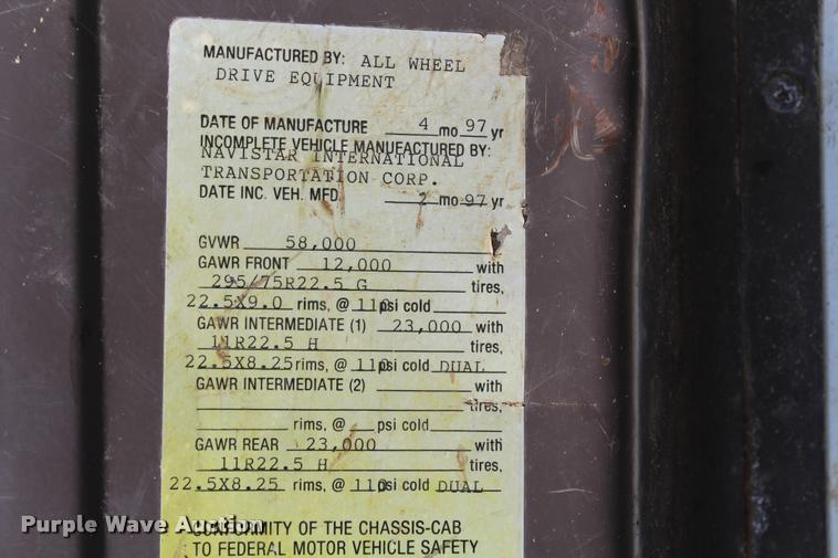 image for item K1969 1997 International 2554 dump truck