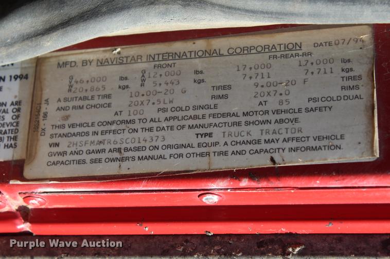 image for item K1970 1995 International 9200 dump truck