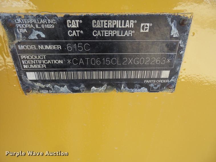 image for item K3729 2003 Caterpillar 615C Series II elevating scraper