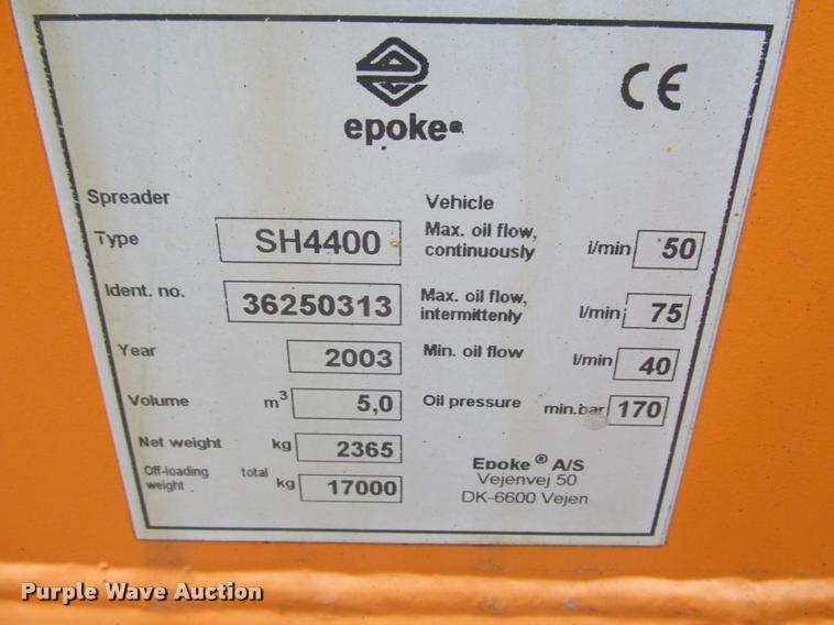 image for item K4231 2003 Epoke SH4400 spreader