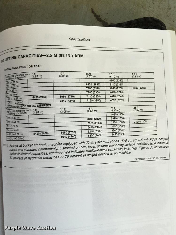 image for item L3257 1985 John Deere 490 excavator
