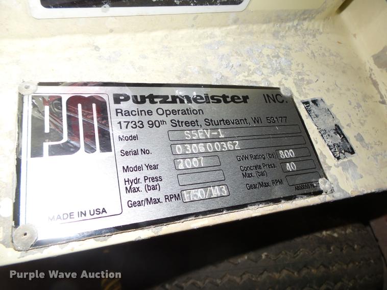 image for item L4072 2007 Putzmeister S5EV-1 rotar stator pump