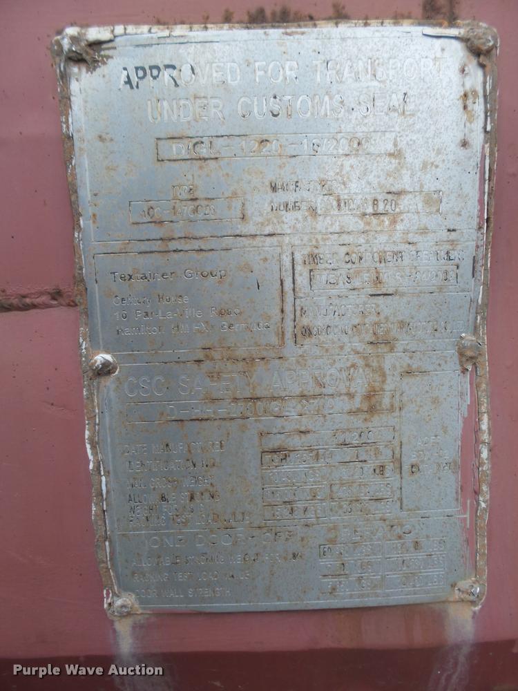 image for item L4085 2002 TEX container