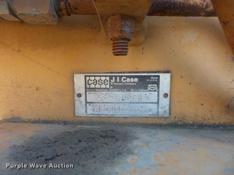 image for item L4251 1992 Case 580 Super K backhoe