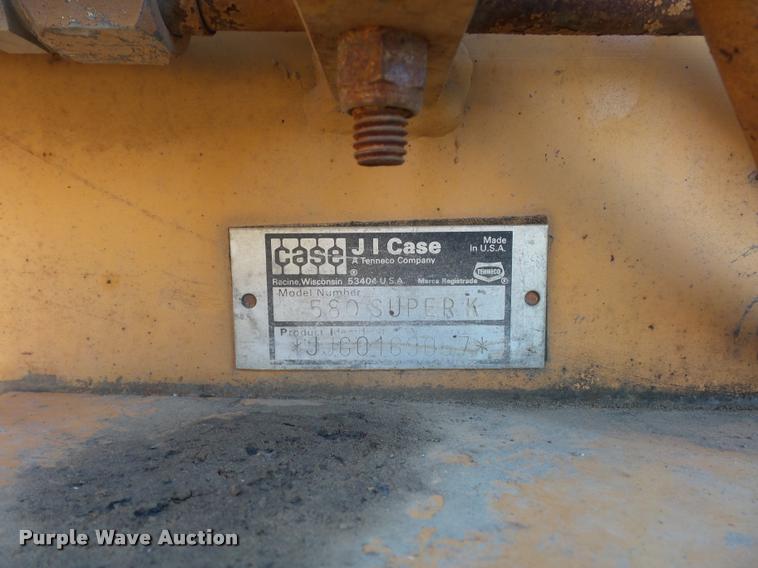 image for item L4251 1992 Case 580 Super K backhoe