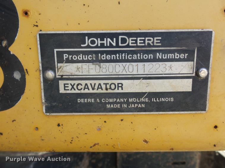 image for item L4259 John Deere 80C compact excavator