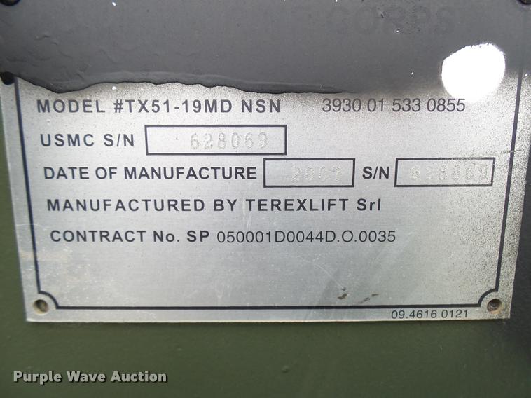 image for item N9480 2007 Terex TX5119MD Military telehandler