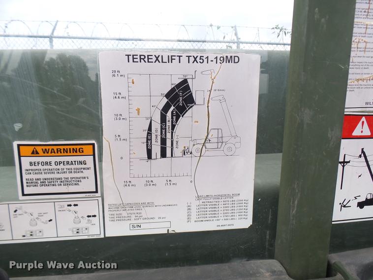 image for item N9480 2007 Terex TX5119MD Military telehandler