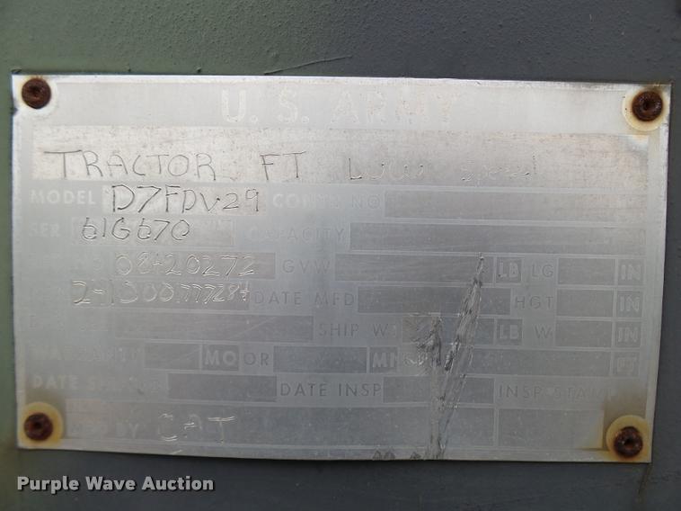 image for item N9493 1975 Caterpillar D7F Military dozer