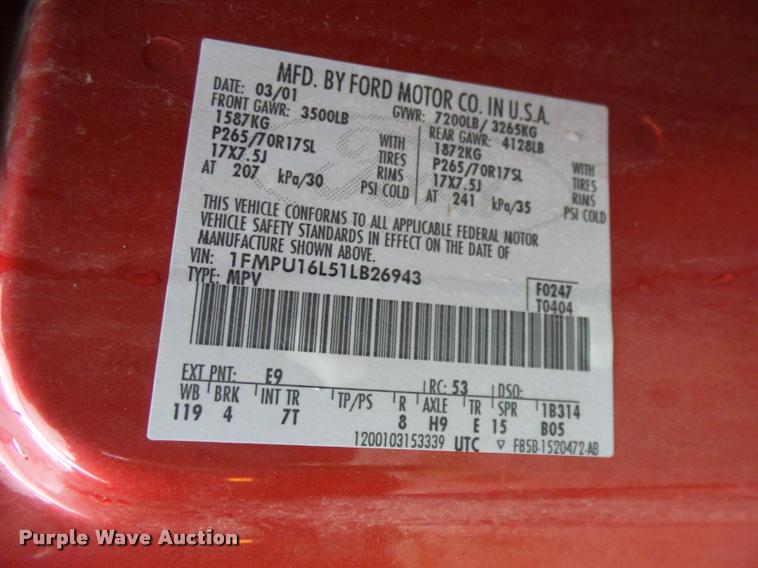 image for item AG9353 2001 Ford Expedition SUV