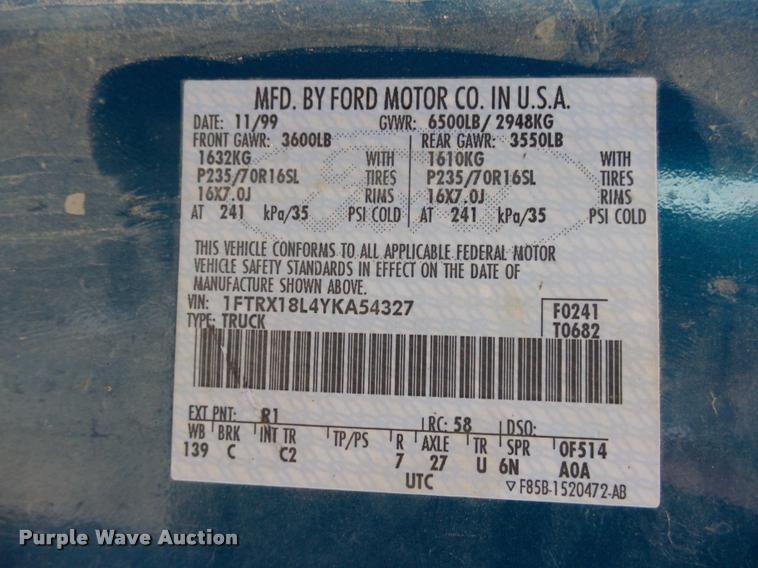 image for item AL9074 2000 Ford F150 SuperCab pickup truck