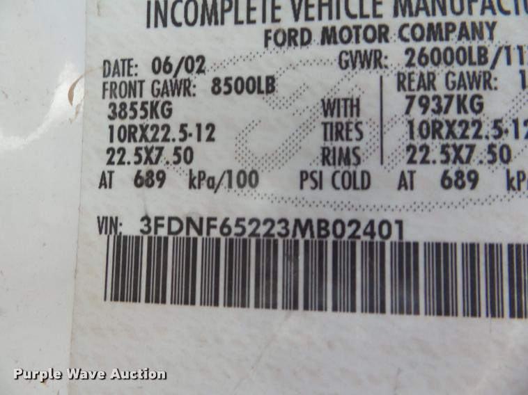 image for item AP9684 2003 Ford F650 box truck