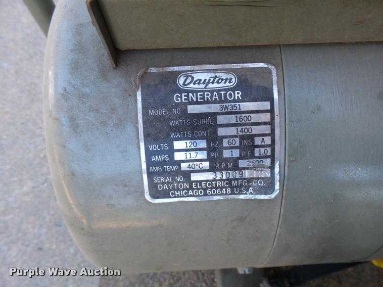 image for item AS9509 Dayton D1600 generator