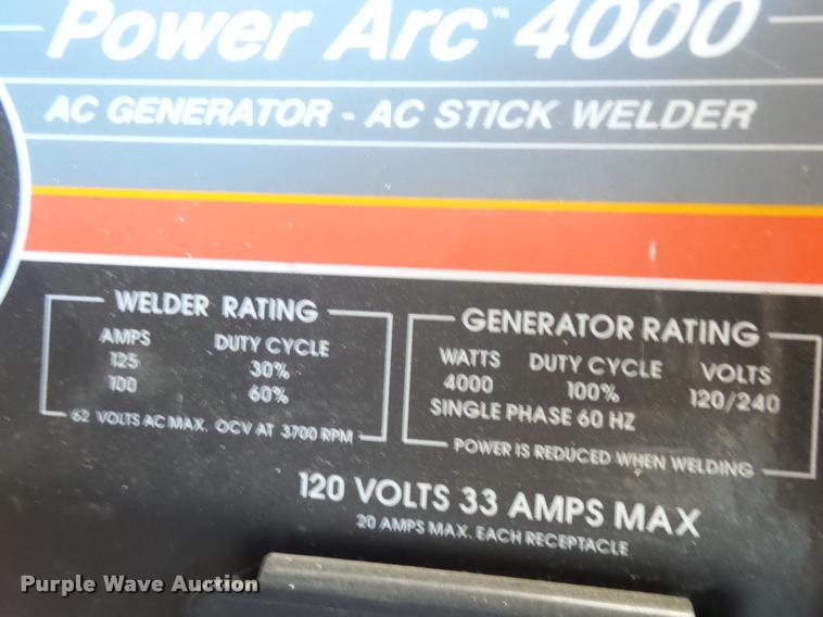 image for item BU9755 Lincoln Electric Power Arc 4000 welder/generator