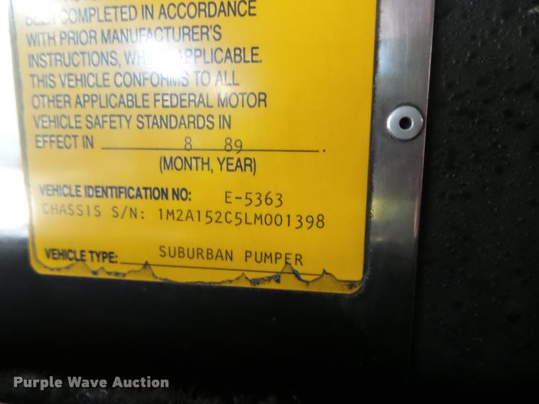 image for item BU9757 1990 Mack Pierce fire truck