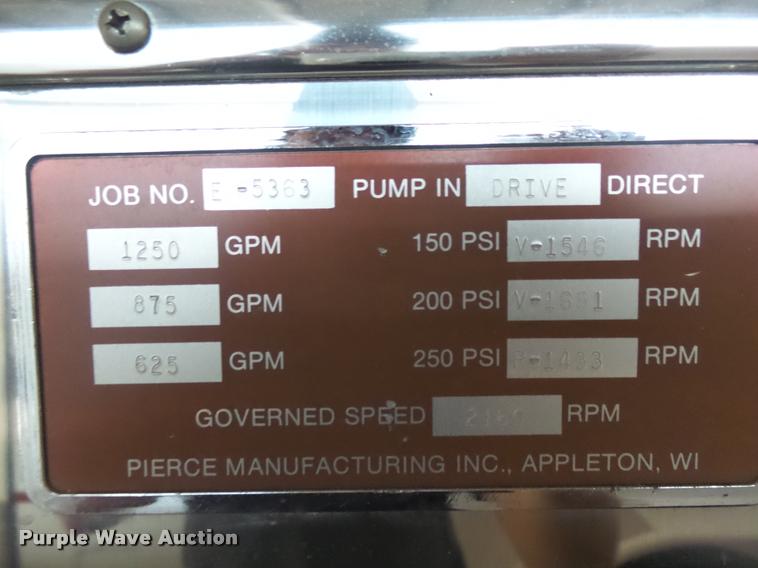 image for item BU9757 1990 Mack Pierce fire truck