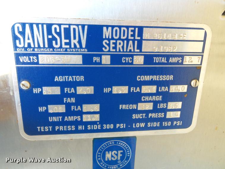 image for item BV9327 Sani Serv A-614-1-E soft serve ice cream machine