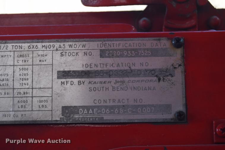 image for item CD9458 1968 Kaiser Jeep M35 flatbed truck