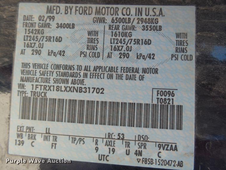 image for item DA4606 1999 Ford F150 XLT SuperCab pickup truck