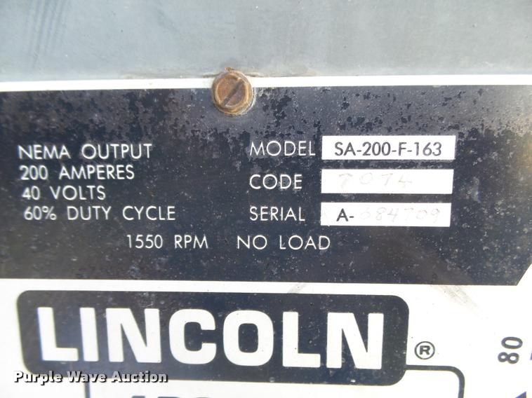 image for item DA4607 Lincoln SA-200-F-163 arc welder