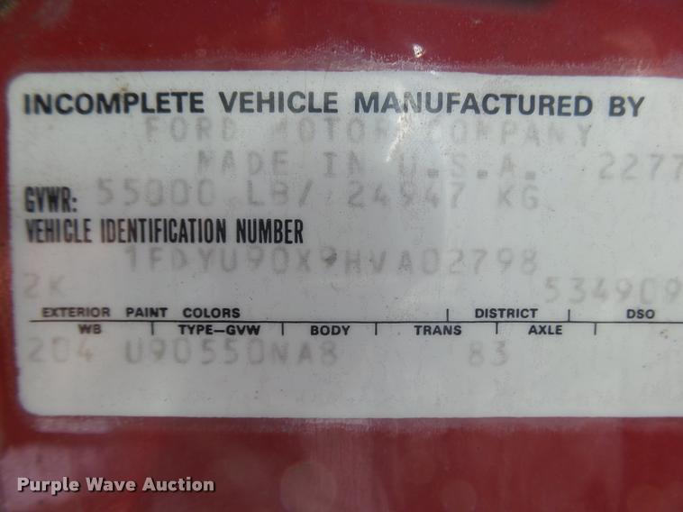 image for item DA4662 1987 Ford L9000 dump truck