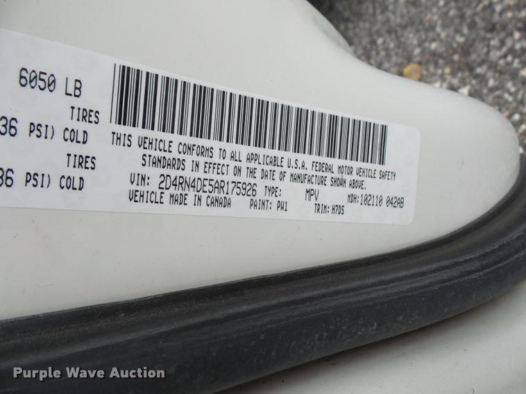 image for item DA8876 2010 Dodge Grand Caravan SE van