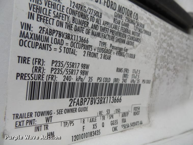 image for item DA8889 2011 Ford Crown Victoria Police Interceptor