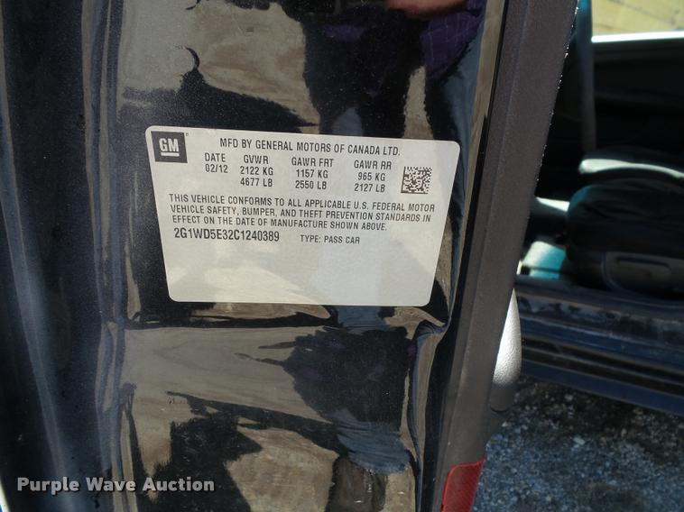 image for item J5744 2012 Chevrolet Impala Police Cruiser