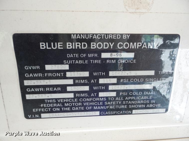 image for item J8730 1997 Blue Bird TC2000 school bus