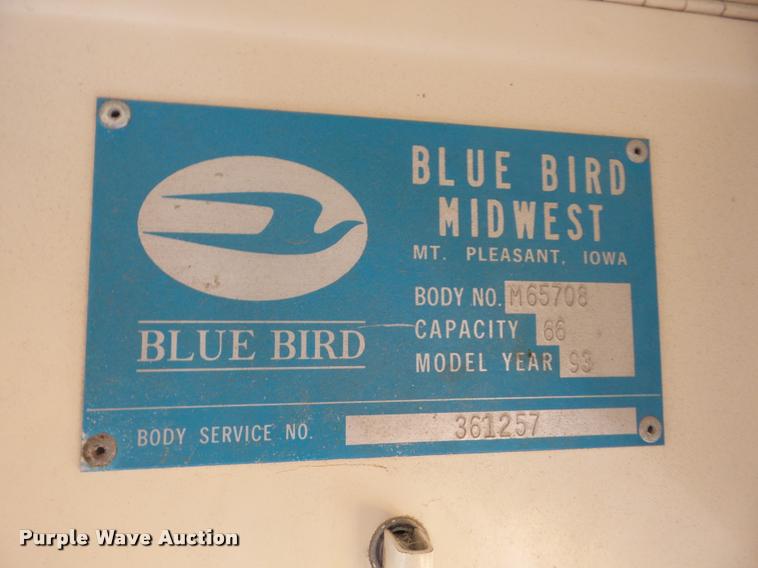 image for item J8731 1993 Blue Bird TC2000 school bus