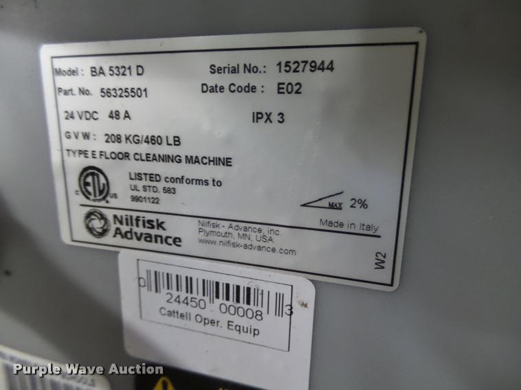 image for item K1463 Advance BA5321 floor scrubber