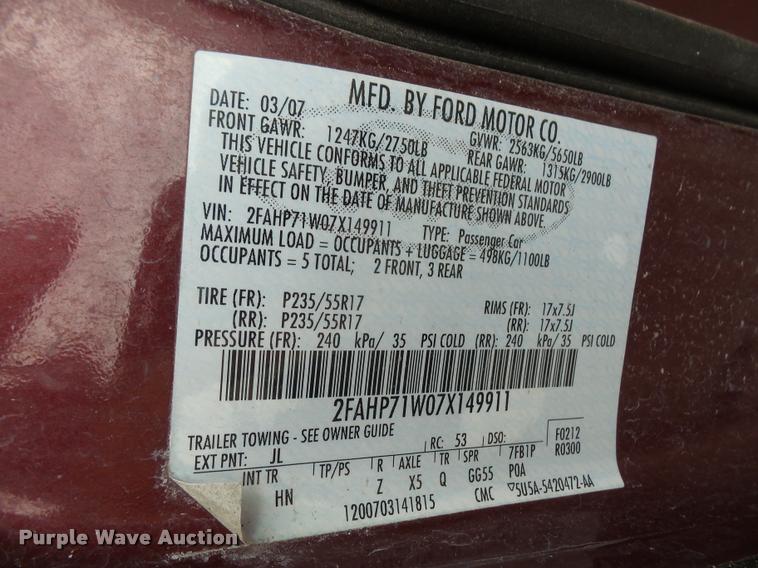 image for item K3577 2007 Ford Crown Victoria Police Interceptor