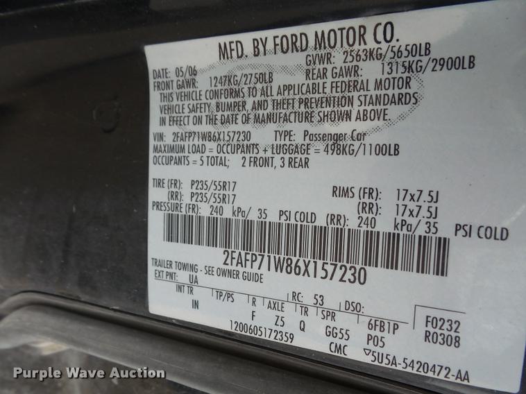 image for item K8152 2006 Ford Crown Victoria Police Interceptor