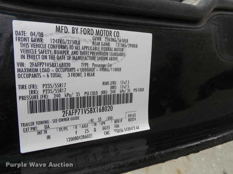 image for item K8158 2008 Ford Crown Victoria Police Interceptor