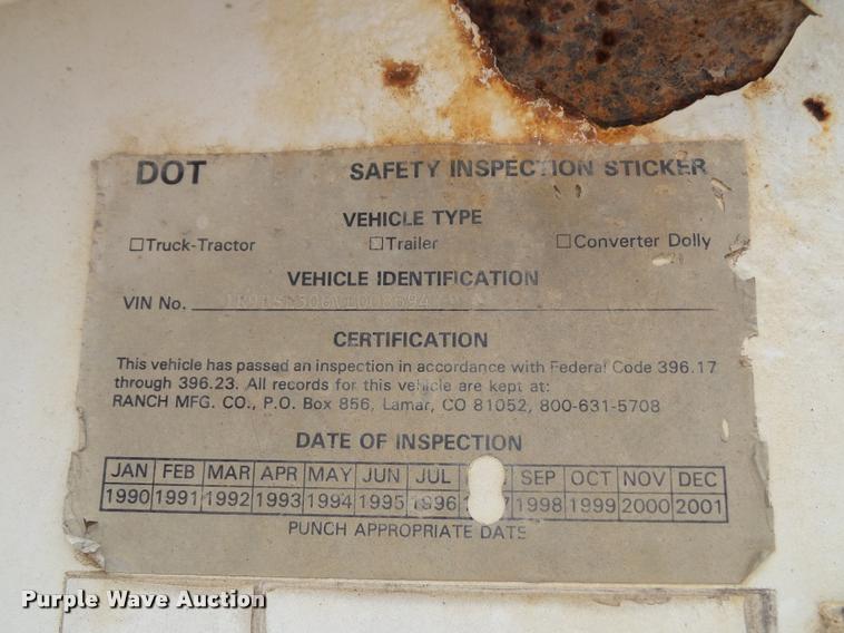 image for item K8174 1997 Ranch bottom dump trailer