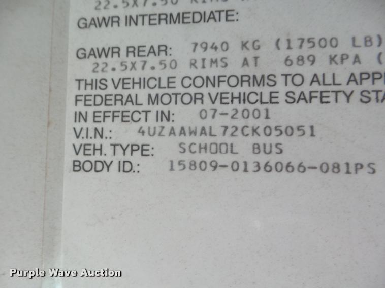 image for item L1688 2002 Freightliner FS65 school bus