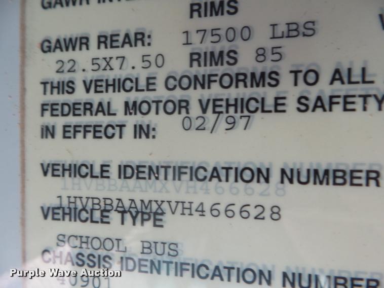 image for item L1689 1997 International 3800 school bus