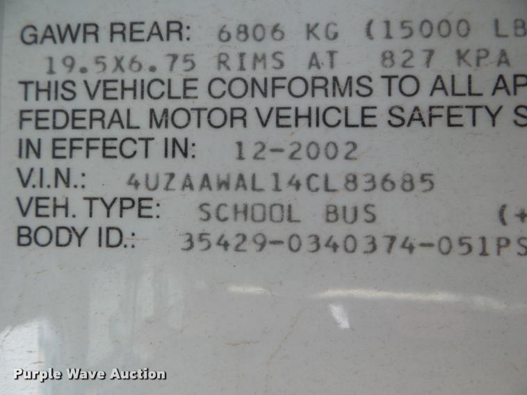 image for item L1699 2004 Freightliner FS65 school bus