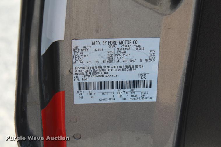 image for item K1920 2009 Ford F150 XL SuperCab pickup truck