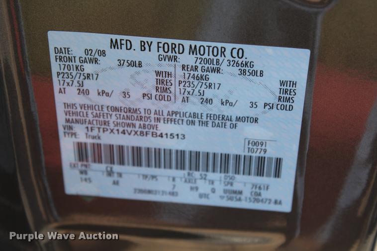 image for item K1926 2008 Ford F150 XL SuperCab pickup truck