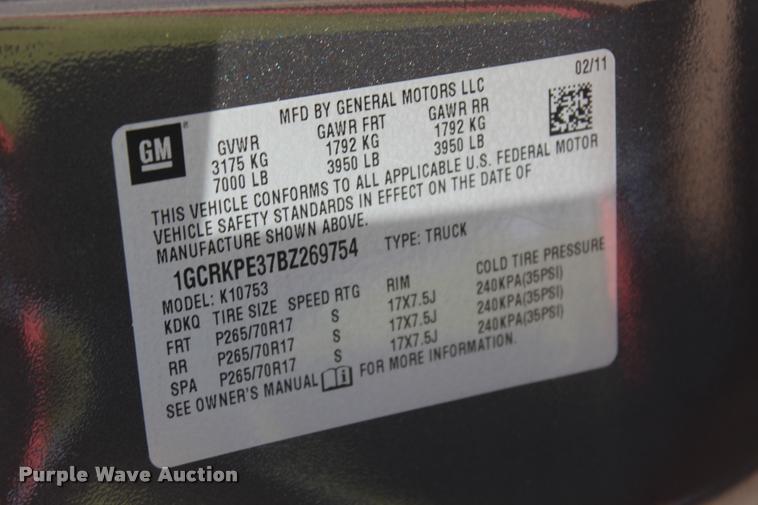 image for item K1929 2011 Chevrolet Silverado 1500 Ext. Cab pickup truck