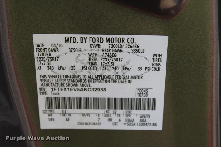 image for item K1930 2010 Ford F150 XL SuperCab pickup truck